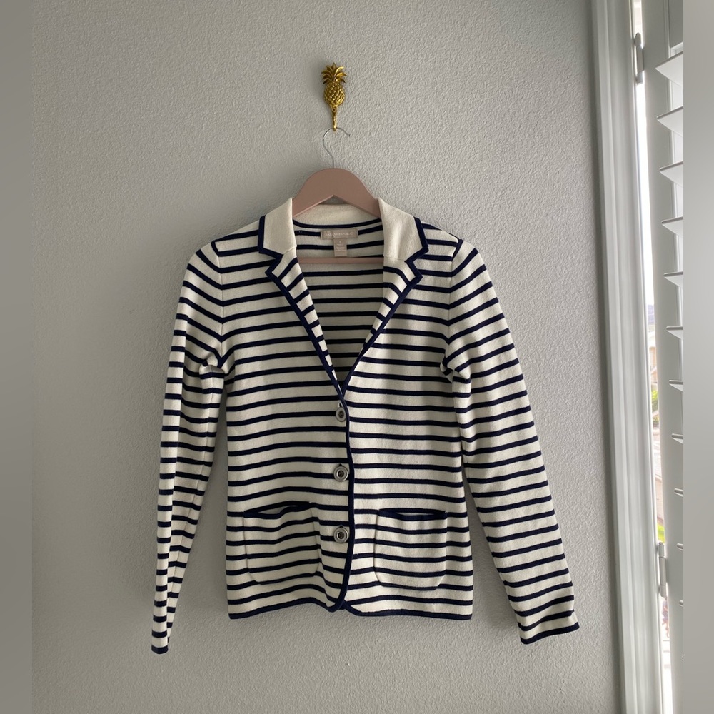 Banana Republic nautical blue and white stripe sweater